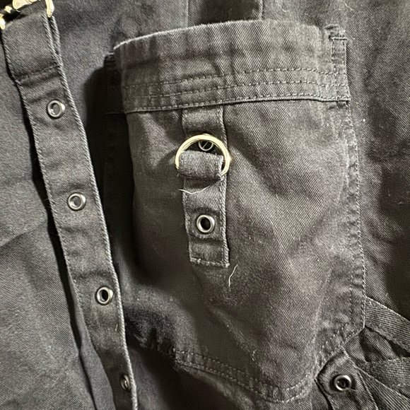 Tripp NYC Black suspender Cargo Pants with Silver Zippers hardware plus 22 2x - Picture 7 of 10